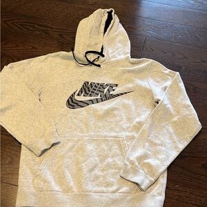 Nike Light Gray Hoodie with Black Logo